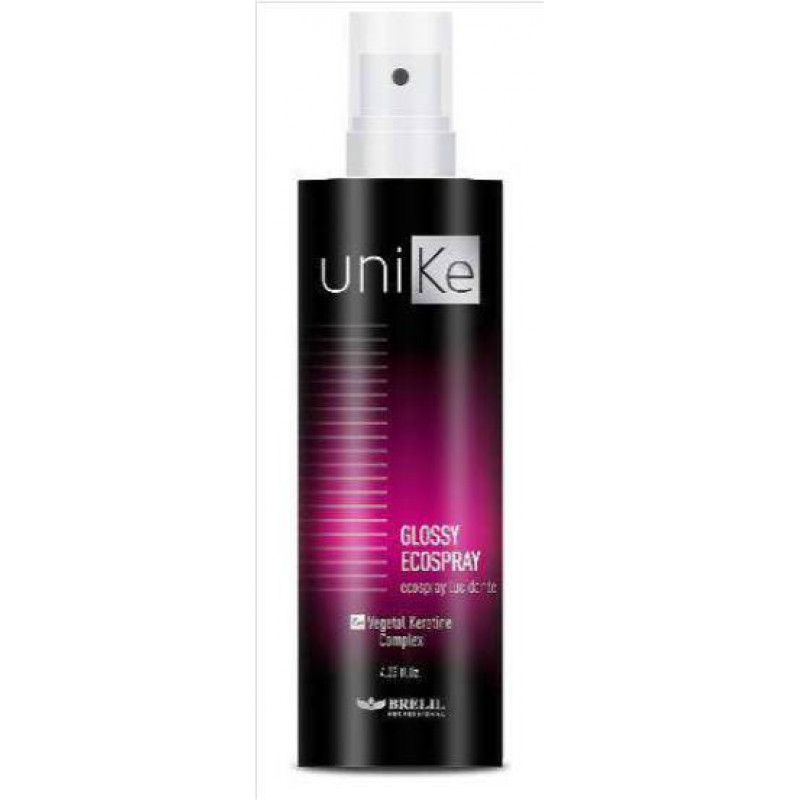 Экоспрей без газа для придания волосам блеска-Brelil UniKe Glossy Ecospray